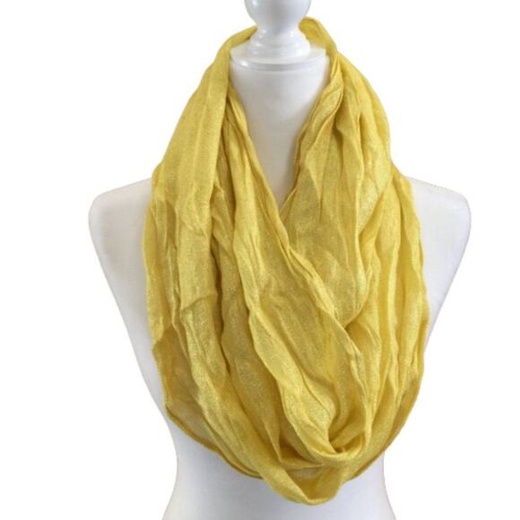 Scarf Infinity Yellow Bright Colorful Lightweight Summer Accessory 24" x 68" - Picture 1 of 2